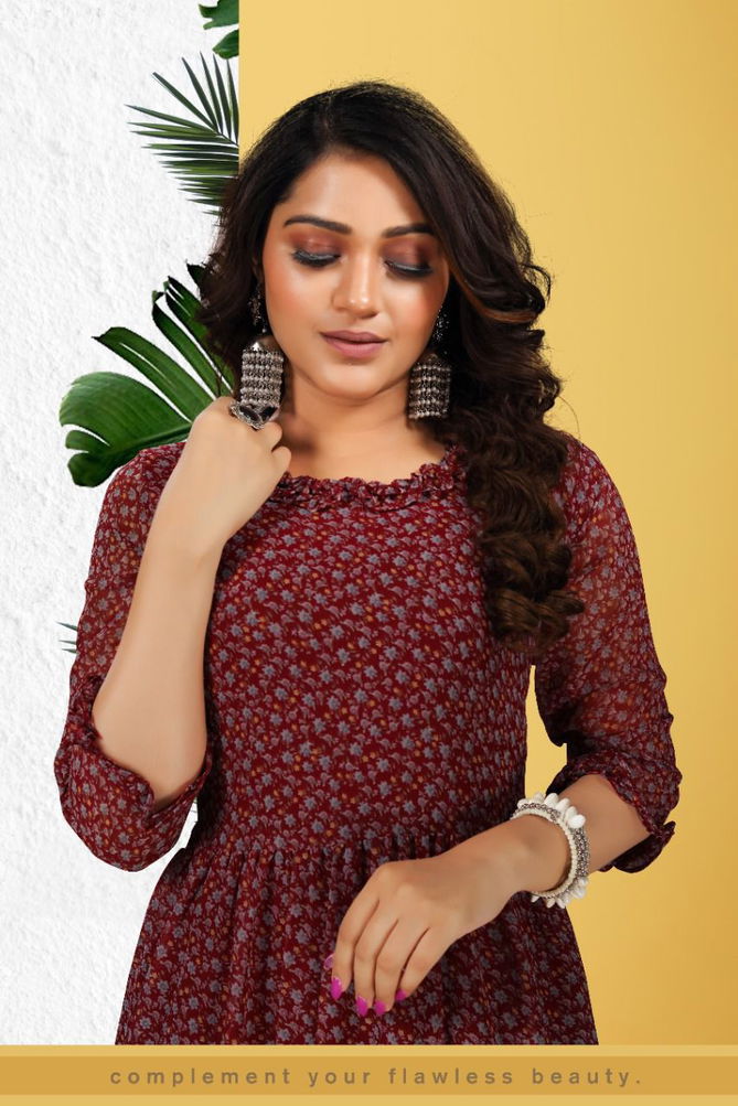 Beauty Queen Kalyani 1 New Printed Georgette Party Wear Kurti Collection